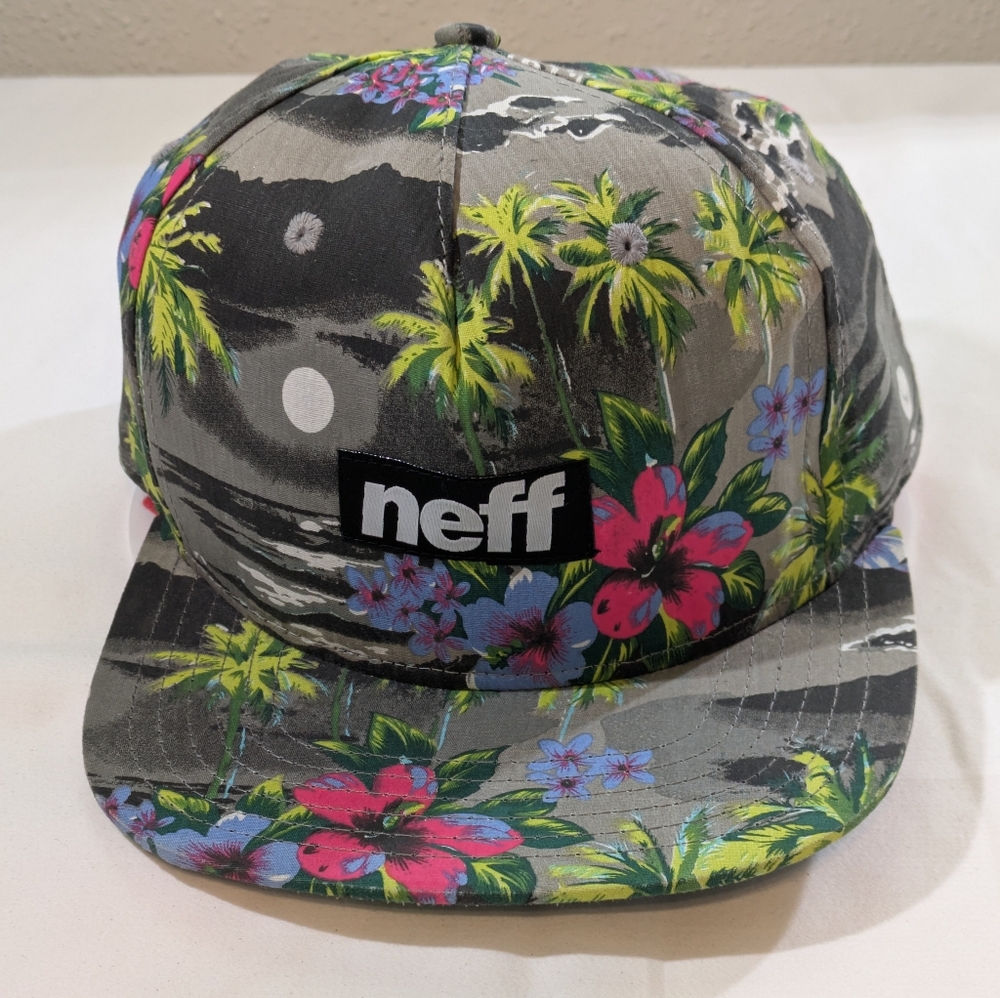 Neff Floral Snapback Flatbill Hat with Bold Tropical Flair